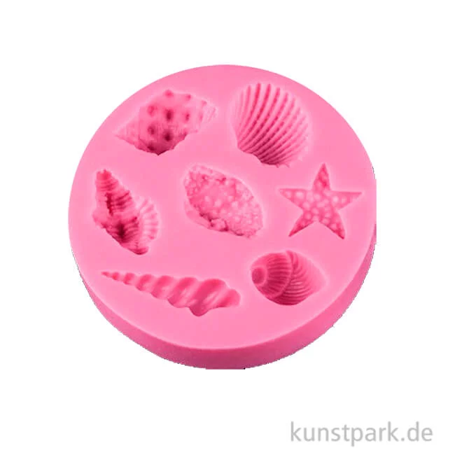 Artikelbild 1 des Artikels “Silikon Gießform - Muscheln, 7 Motive, Durchmesser 7,7 cm, Höhe 1,4 cm “