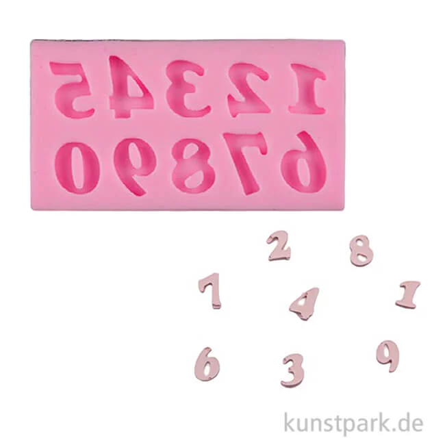 Artikelbild 1 des Artikels “Silikon Gießform - Nummern, 10 Zahlen, 6,2 x 3,4 x 0,7 cm “