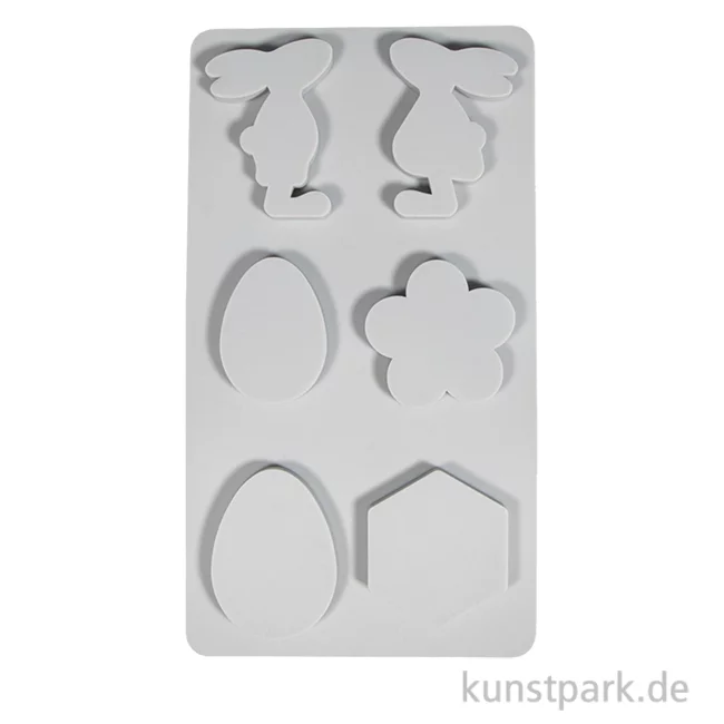 Artikelbild 1 des Artikels “Silikon Gießform Osterfreunde + Biene, 6 Motive, 26 x 14,5 x 1 cm “