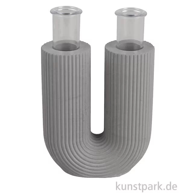 Artikelbild 1 des Artikels “Silikon Gießform - Vase U-Form geriffelt, 8,5 x 3,8 x 10 cm “