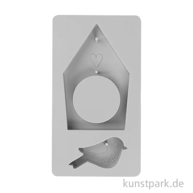 Artikelbild 1 des Artikels “Silikon Gießform - Vogelhaus + Vogel, 14,5 x 26 x 2 cm “