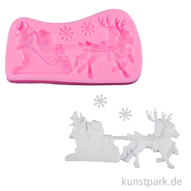 Artikelbild 1 des Artikels “Silikon Gießform - Weihnachtsschlitten, 12,8 x 7 x 1,2 cm “