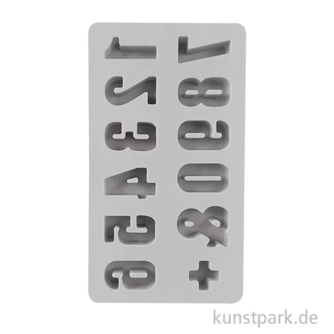 Artikelbild 1 des Artikels “Silikon Gießform - Zahlen 0-9, 12 Motive, 14,5 x 26 x 2,5 cm “