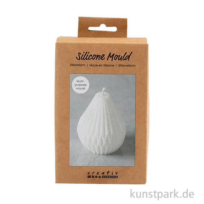 Artikelbild 1 des Artikels “Silikonform Kerze, Gerippte Tropfenform, Höhe 8 cm, ø 7 cm “