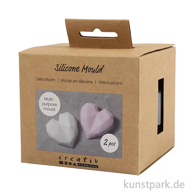 Artikelbild 1 des Artikels “Silikonformen, Facettiertes Herz, 6 x 5,8 x 2 cm, 2 Stück “