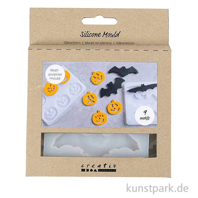 Artikelbild 1 des Artikels “Silikonformen, Halloween, Fledermaus + Kürbis, 3+8 cm, 2 Stück “