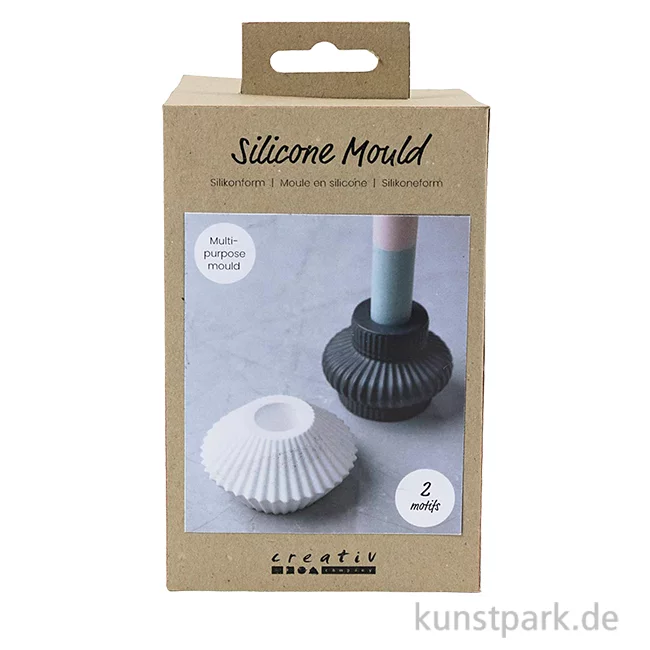 Artikelbild 1 des Artikels “Silikonformen, Kerzenhalter Geriffelt, H 4+5,5 cm, ø 7+8 cm, 2 Stück “