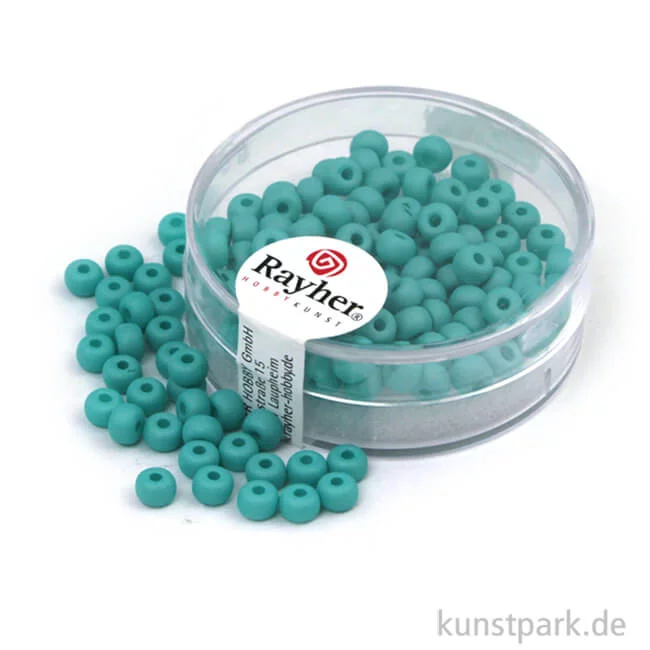 Artikelbild 1 des Artikels “Silk-Bead Glas Rocailles - 4 mm - 120 Stück Dose | Mintgrün“