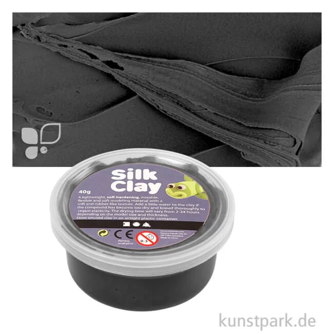 Artikelbild 1 des Artikels “Silk Clay - weiche, glatte Modelliermasse - 40 g Einzelfarbe | Schwarz“