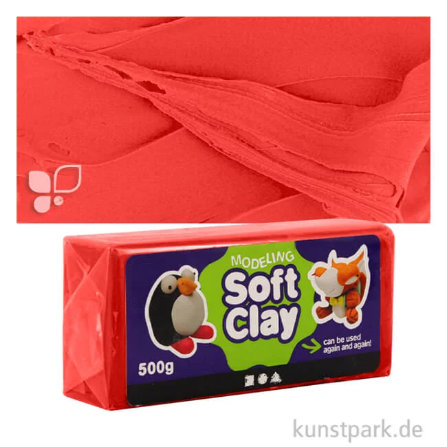 Artikelbild 1 des Artikels “Soft Clay - weiche, geschmeidige Knetmasse - 500 g Einzelfarbe | Rot“