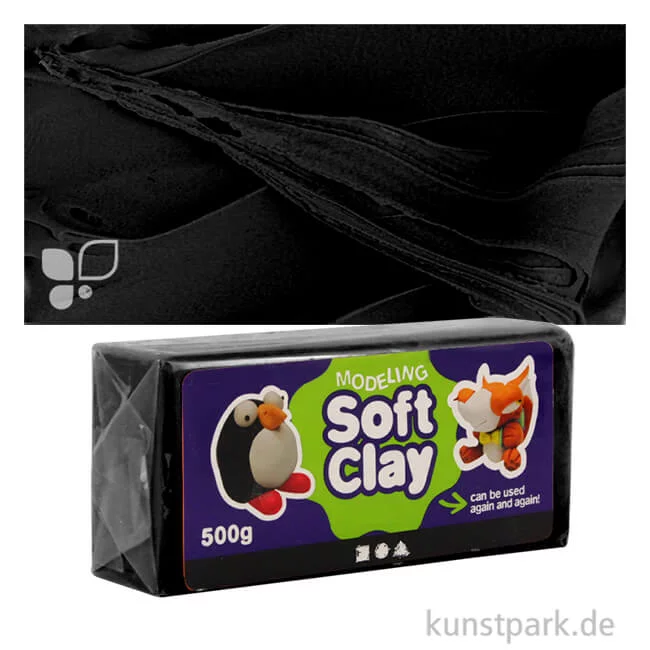 Artikelbild 1 des Artikels “Soft Clay - weiche, geschmeidige Knetmasse - 500 g Einzelfarbe | Schwarz“