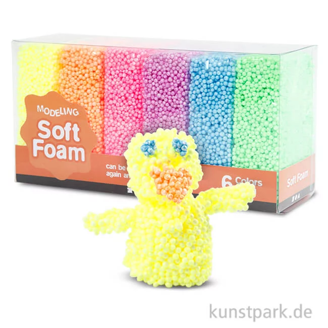 Artikelbild 1 des Artikels “Soft Foam, leichte Modelliermasse mit kleinen Kugeln, 6x10 g sortiert “