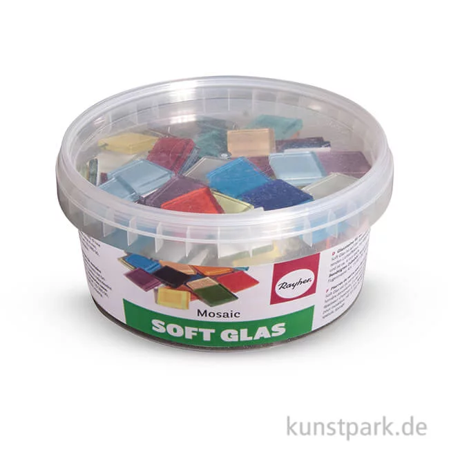 Artikelbild 1 des Artikels “Soft Glas-Mosaiksteine - Bunt, 2x2 cm, 500 g “