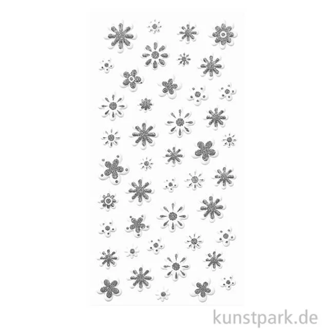 Artikelbild 1 des Artikels “Softy Sticker - Blüten, Weiß / Silber “
