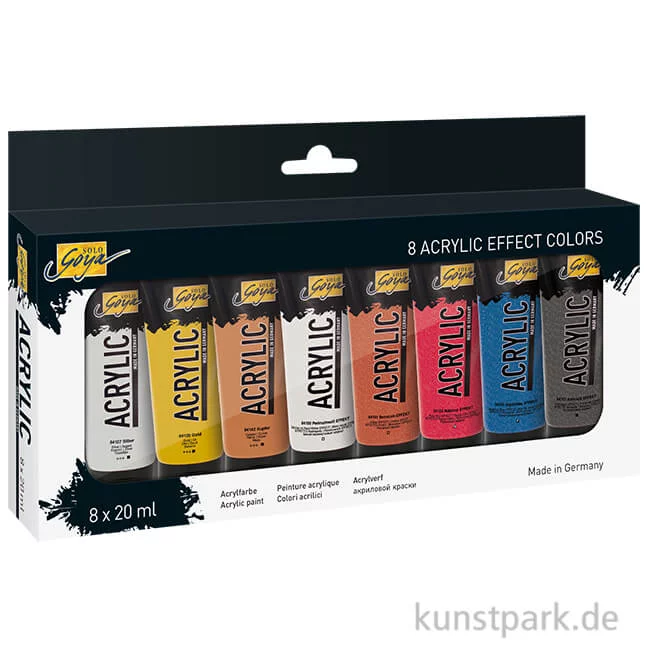 Artikelbild 1 des Artikels “Solo Goya Acrylfarben Set - Glitzer + Metallic Effekt, 8 x 20 ml “
