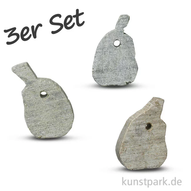 Artikelbild 1 des Artikels “Speckstein Anhänger - Birne, 3-er Set “