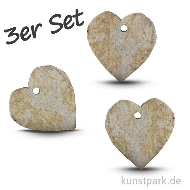 Artikelbild 1 des Artikels “Speckstein Anhänger - Herz, 3-er Set “