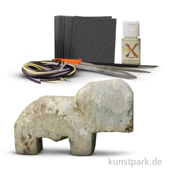 Artikelbild 1 des Artikels “Speckstein Set - Elefant mit Zubehör “