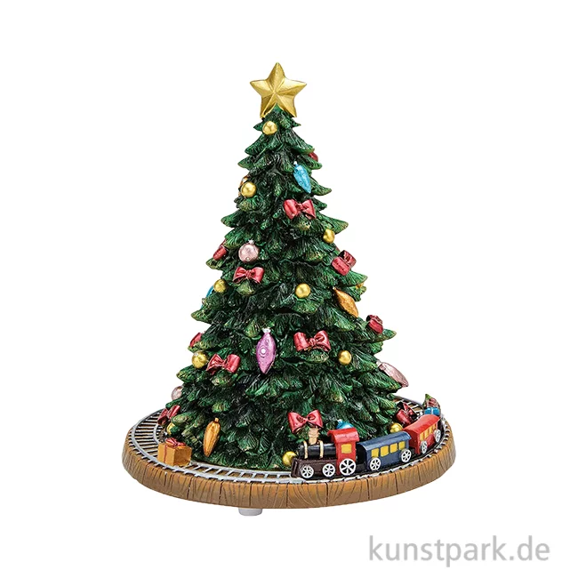 Artikelbild 1 des Artikels “Spieluhr Weihnachtsbaum mit beweglichem Zug, Poly, 15 x 18 x 15  cm “