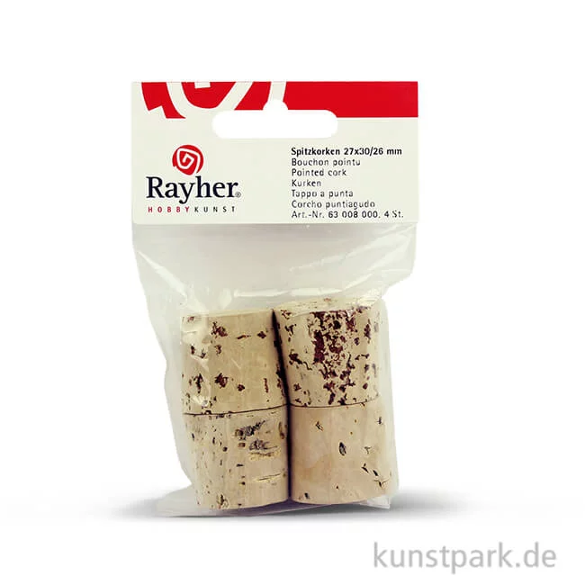Artikelbild 1 des Artikels “Spitzkorken Set Länge 27 mm / Dm 26-30 mm (4 Stk.)“