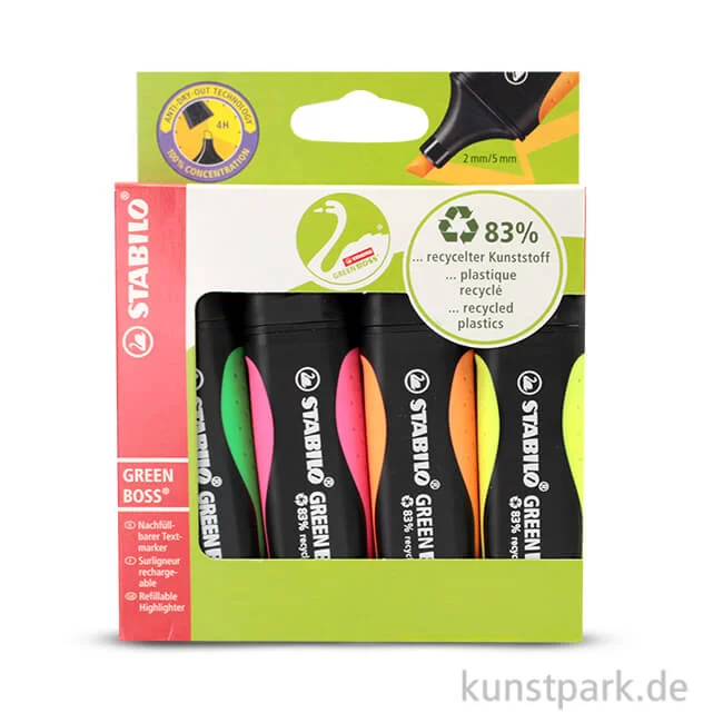 Artikelbild 1 des Artikels “STABILO GREEN BOSS Textmarker 4er Etui “