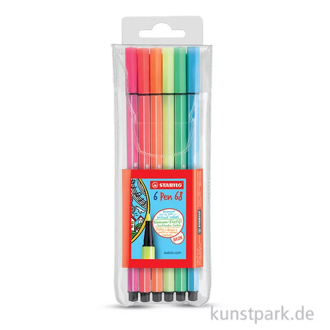 Artikelbild 1 des Artikels “STABILO Pen 68 Filzstift 6er Etui Neon “