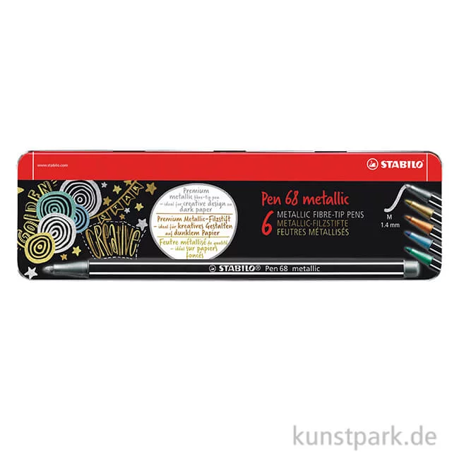 Artikelbild 1 des Artikels “STABILO Pen 68 Filzstift - Metallic, 8 Stifte im Metalletui “