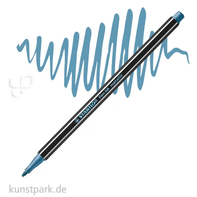 Artikelbild 1 des Artikels “STABILO Pen 68 Filzstift - Metallic Einzelstift | Metallic Blau“