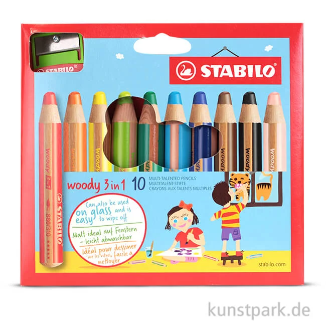 Artikelbild 1 des Artikels “STABILO woody 3 in 1 Farbstift 10er Etui mit Anspitzer “