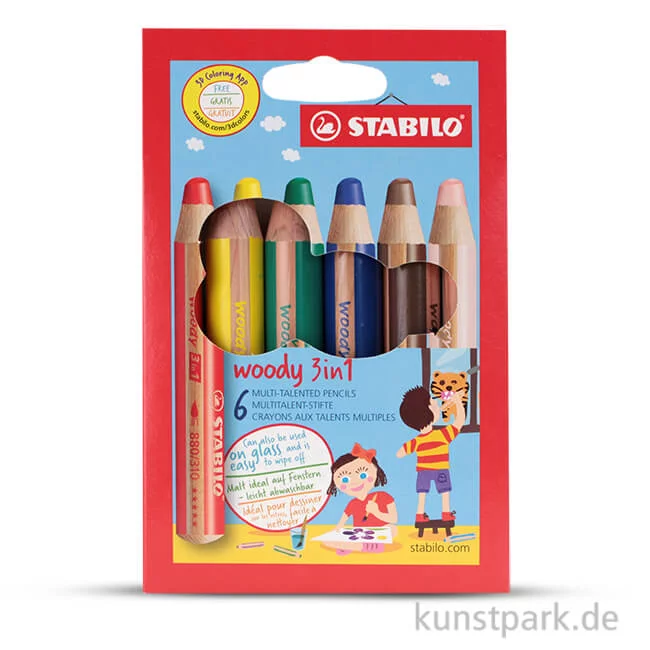 Artikelbild 1 des Artikels “STABILO woody 3 in 1 Farbstift 6er Etui “