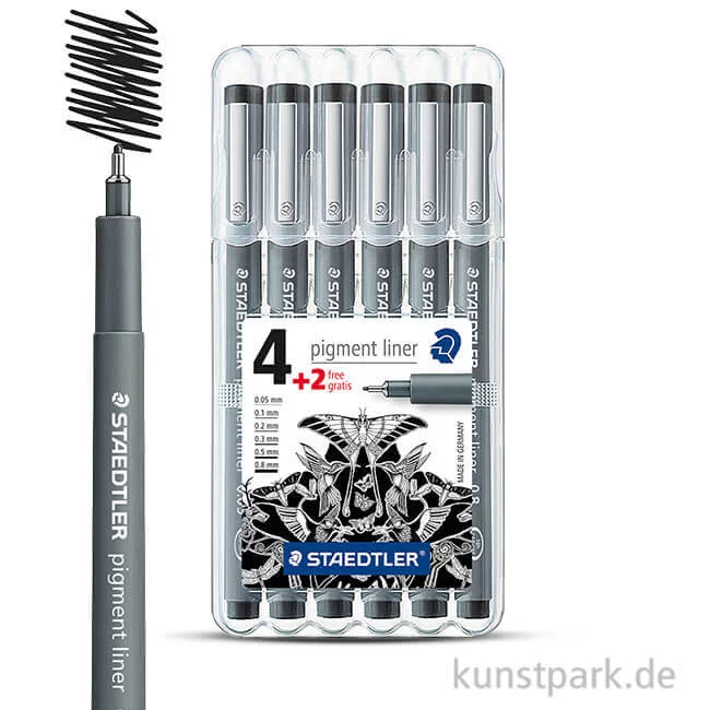 Artikelbild 1 des Artikels “STAEDTLER Pigment Liner 6er Set schwarze Fineliner “