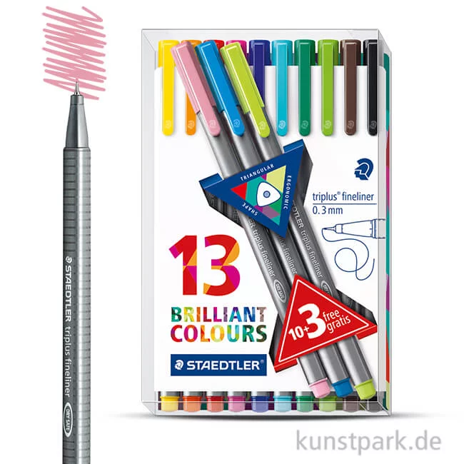 Artikelbild 1 des Artikels “STAEDTLER triplus Fineliner 13er Set im Kunststoffetui “