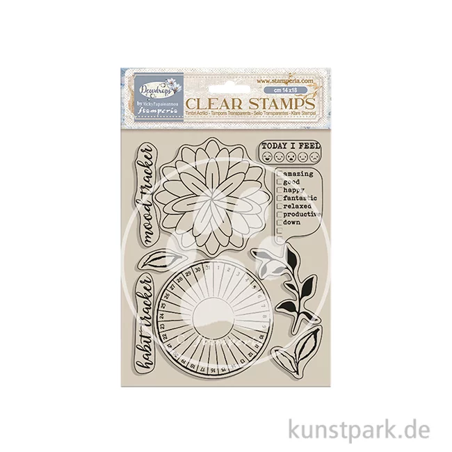 Artikelbild 1 des Artikels “Stamperia Acrylic Stamps - Create Happiness Dewdrops Habit Tracker “