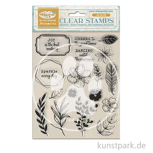 Artikelbild 1 des Artikels “Stamperia Acrylic Stamps - Masquerade Flowers and Labels “