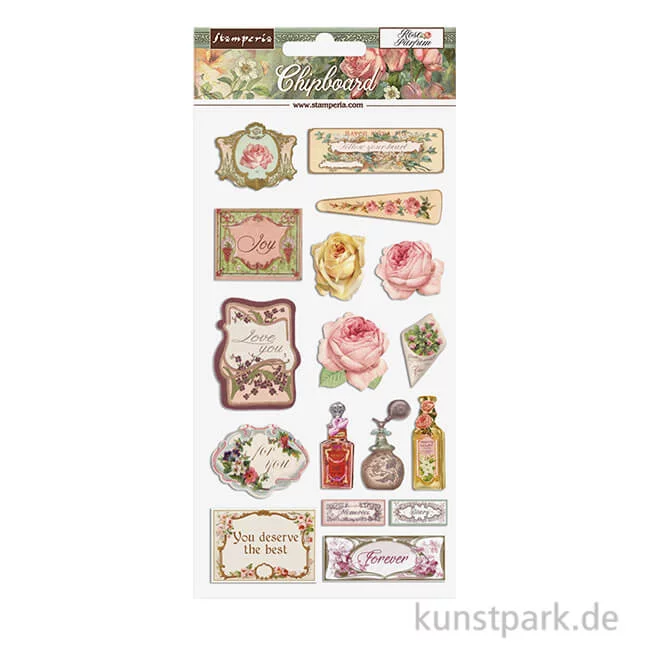 Artikelbild 1 des Artikels “Stamperia Chipboard - Rose Parfum 15 x 30 cm “
