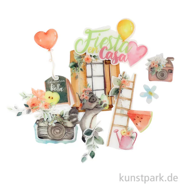 Artikelbild 1 des Artikels “Stamperia Clear Die Cuts - Celebration, 71 Stanzteile aus Kunststoff “