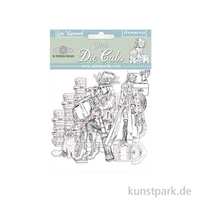 Artikelbild 1 des Artikels “Stamperia Clear Die Cuts - Lady Vagabond, 28 Stanzteile aus Kunststoff “