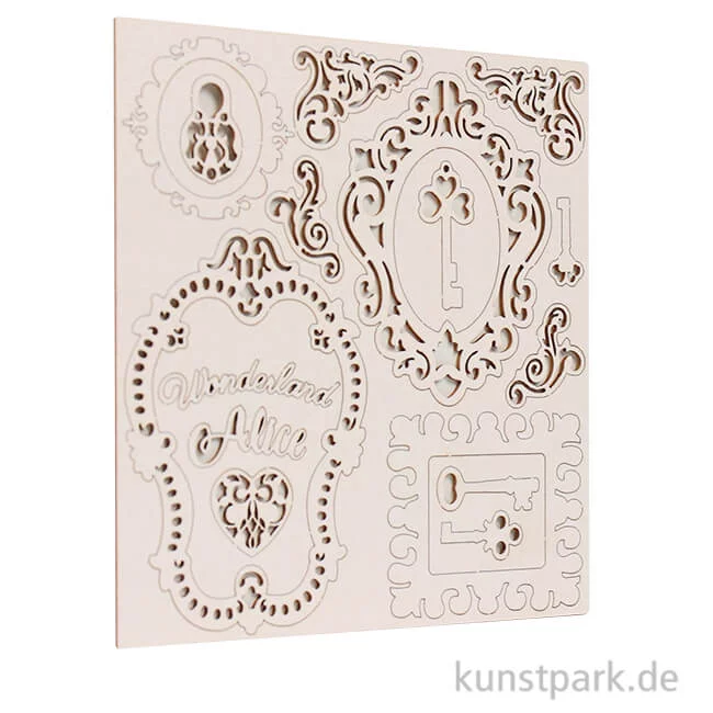 Artikelbild 1 des Artikels “Stamperia Decorativ Chips - Alice Keys and Frames, 14 x 14 cm “