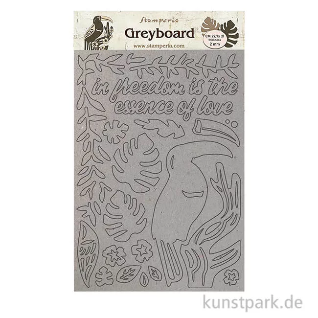 Artikelbild 1 des Artikels “Stamperia Greyboard - Amazonia Toucan, DIN A4, 2 mm “