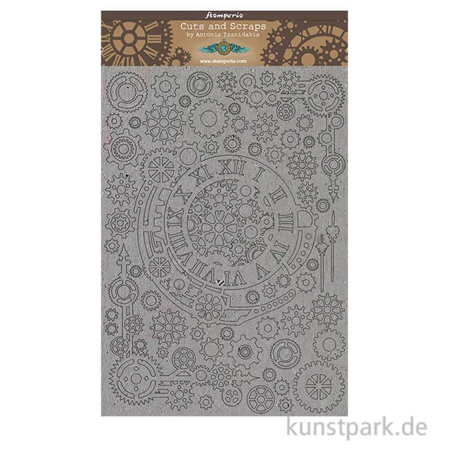 Artikelbild 1 des Artikels “Stamperia Greyboard - Sir Vagabond Gears and Numbers, DIN A4, 2 mm “