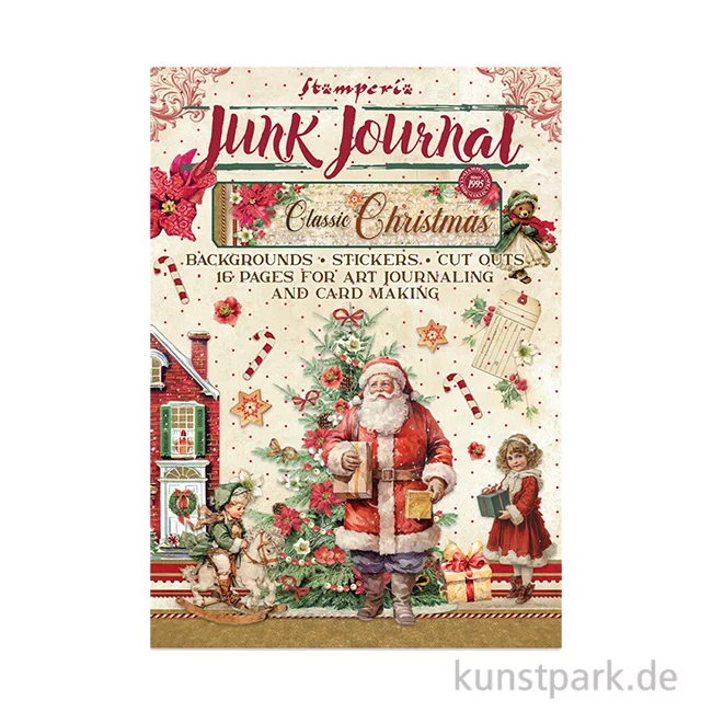 Artikelbild 1 des Artikels “Stamperia Junk Journal Set, 16 Blatt, A4 - Classic Christmas “