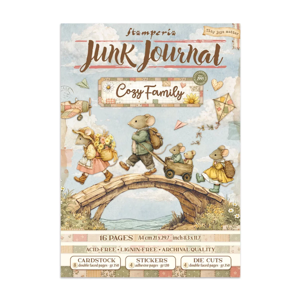 Artikelbild 1 des Artikels “Stamperia Junk Journal Set, 16 Blatt, A4 - Cozy Family “