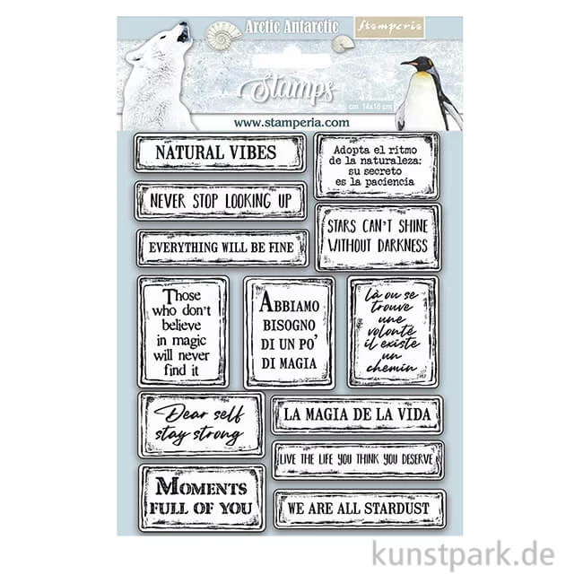 Artikelbild 1 des Artikels “Stamperia Natural Rubber Stamp - Arctic Antarctic Quotes “