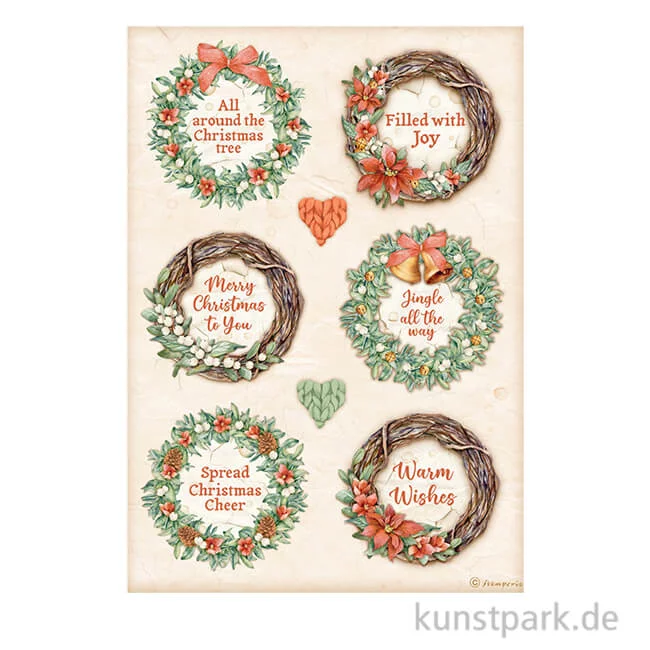 Artikelbild 1 des Artikels “Stamperia Reispapier - All Around Christmas 6 Garlands, DIN A4 “