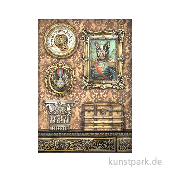 Artikelbild 1 des Artikels “Stamperia Reispapier - Alterego Frame with Dog, DIN A4 “