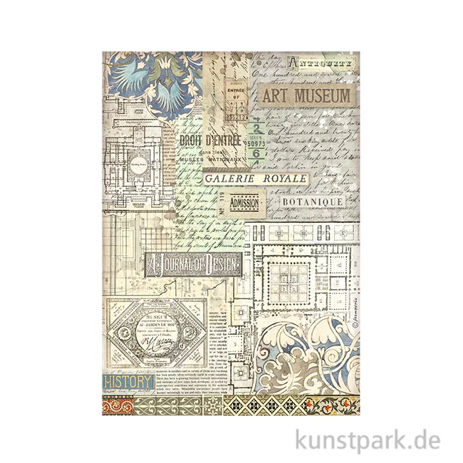 Artikelbild 1 des Artikels “Stamperia Reispapier - Art of Travelling Art Museum Background, A4 “