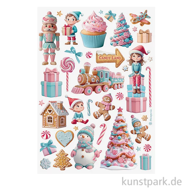 Artikelbild 1 des Artikels “Stamperia Reispapier - Candy Christmas Elements, DIN A4 “