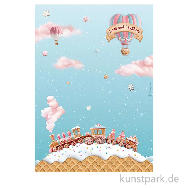 Artikelbild 1 des Artikels “Stamperia Reispapier - Candy Christmas Train, DIN A4 “