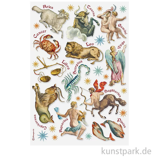 Artikelbild 1 des Artikels “Stamperia Reispapier - Cosmos Infinity Astrological Signs, DIN A4 “