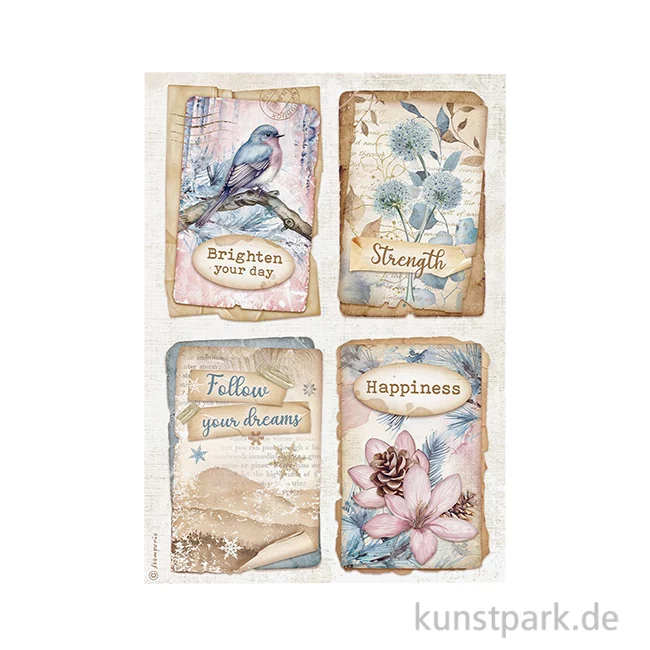 Artikelbild 1 des Artikels “Stamperia Reispapier - Create Happiness Dewdrops 4 Cards, DIN A4 “